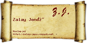Zalay Jenő névjegykártya